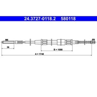 Seilzug Feststellbremse ATE 24.3727-0118.2 FüR VW Golf II Jetta