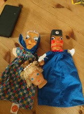 3..alte Holz Kasperlefiguren handpuppen