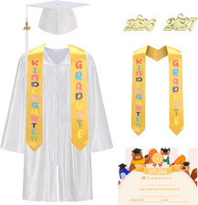 Kindergarten Preschool Cute Graduation Cap and Gown with 2026 Tassel Graduation