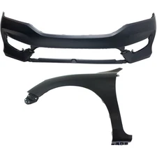 Front Bumper Cover Kit For 2016-2017 Honda Accord Primed with Fender Sedan