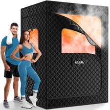 2 Person Sauna, Extra Large Sauna Box, Portable Steam Sauna Tent with 2 Steam...
