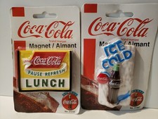Coca-Cola Refrigerator Magnets New Vintage 2000 Ice Cold & Pause Refresh Lunch 2