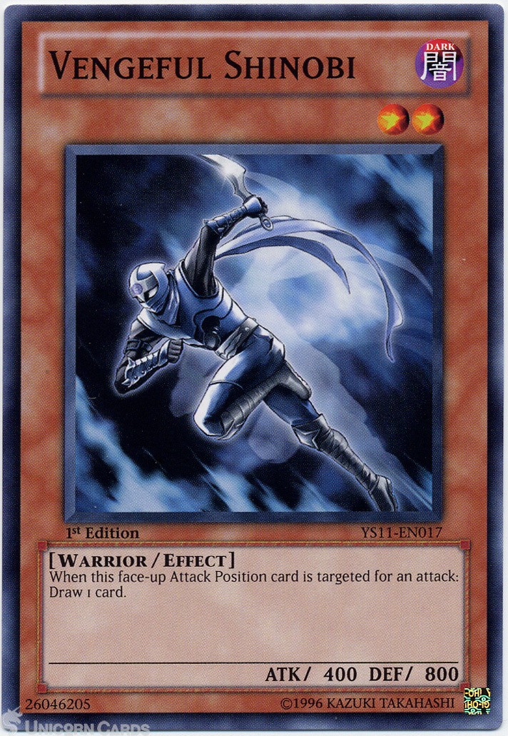 YS11-EN017 Vengeful Shinobi 1st Edition Mint YuGiOh Card