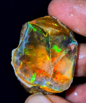 Natural Ethiopian Opal Rough Top Grade Fire Opal Rainbow Fire Opal Luxury Fire,