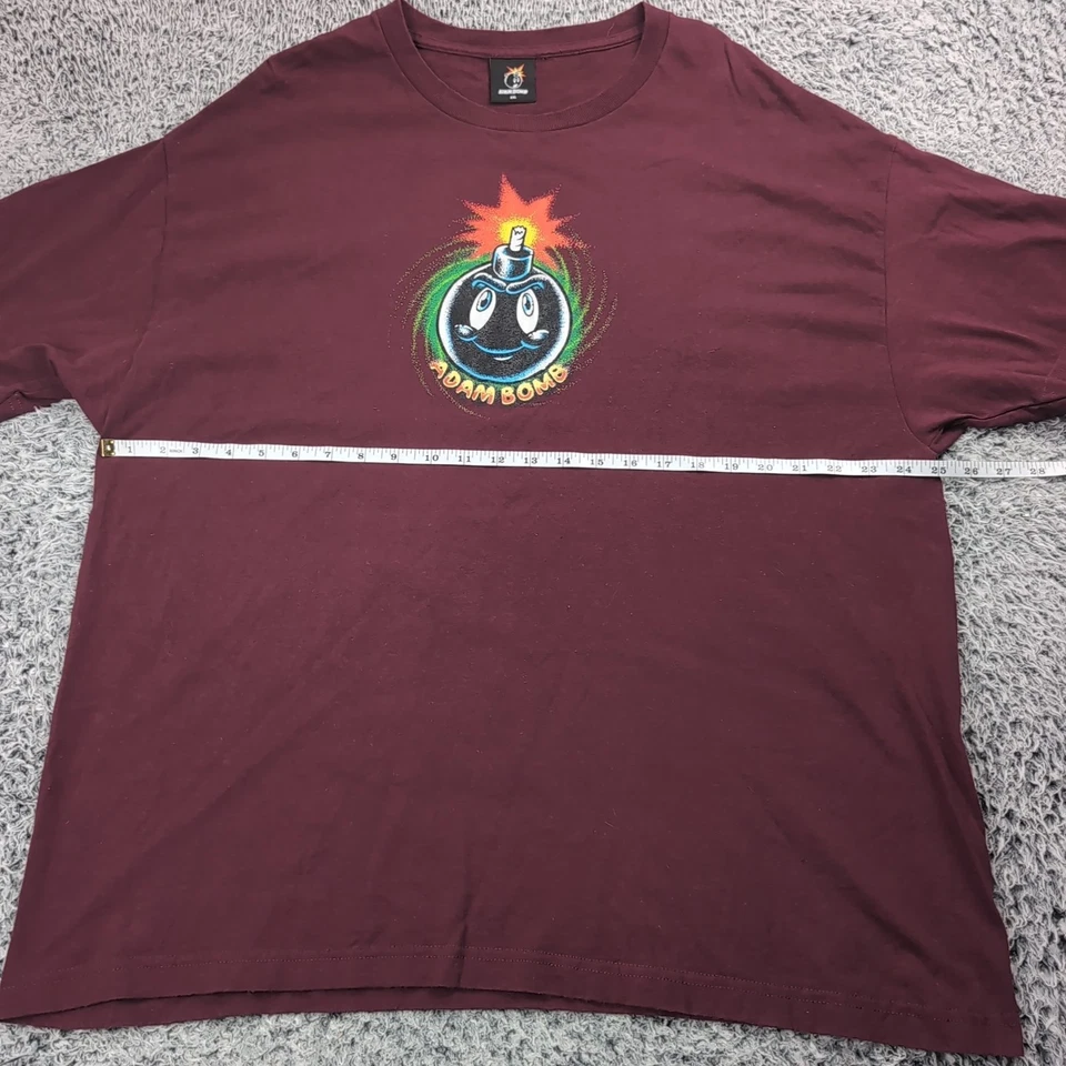 Camisa The Hundreds Adam Bomb Hombres 2XL XXL Roja Manga Corta Logo Bomb Street Wear Foto 3 de 4