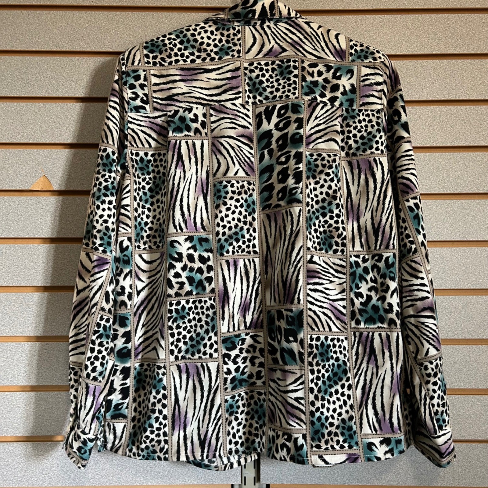 Alfred Dunner Animal Print Patchwork Button Down … - image 3