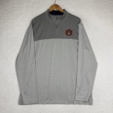 Colosseum Auburn Tigers Quarter Zip Pullover Men's Size Large Gray Long Sleeve