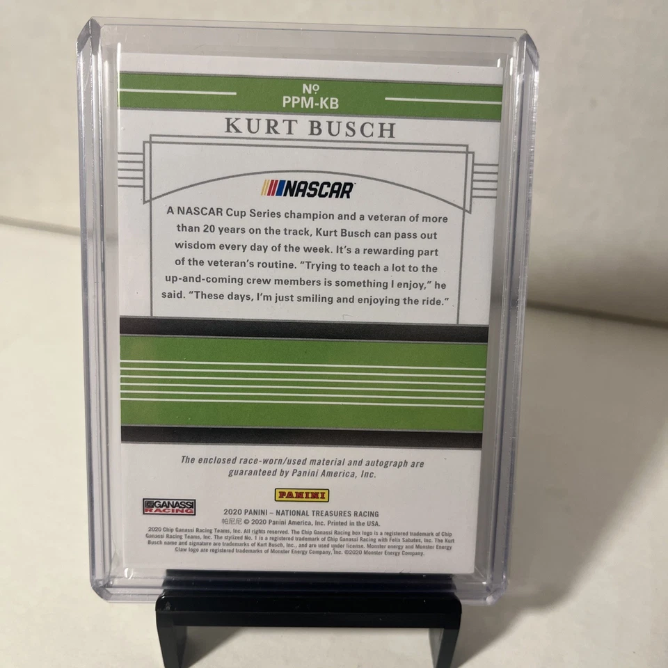 Kurt Busch 2020 National Treasures SSP Acetate Nasty Premium Patches Auto /25 - Image 2 of 2