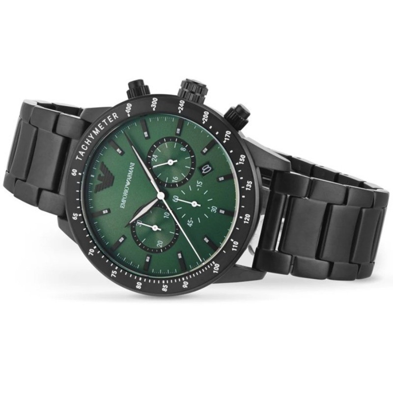 2025 Mens Wrist Watch EMPORIO ARMANI AR11472 Stainless Steel Black Green Dial  - Image 1