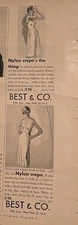 1950 Best & Co. Nylon Crepe Women's slips fashion vintage Ad 