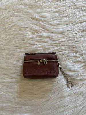 Loro Piana Extra Pocket Charm Bag Grained Calfskin Leather Kummel