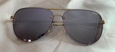 Quay Australia Sunglasses High Key Gold Frame 126 Mirrored Oversize Aviator