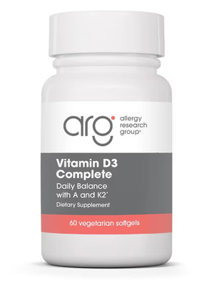 Vitamin D3 2000 Complete with A and K2- 60 Softgels Allergy Research Group