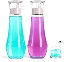 Mouthwash Dispenser For Bathroom, Glass Mouth Wash Dispensers With Cup, 2P