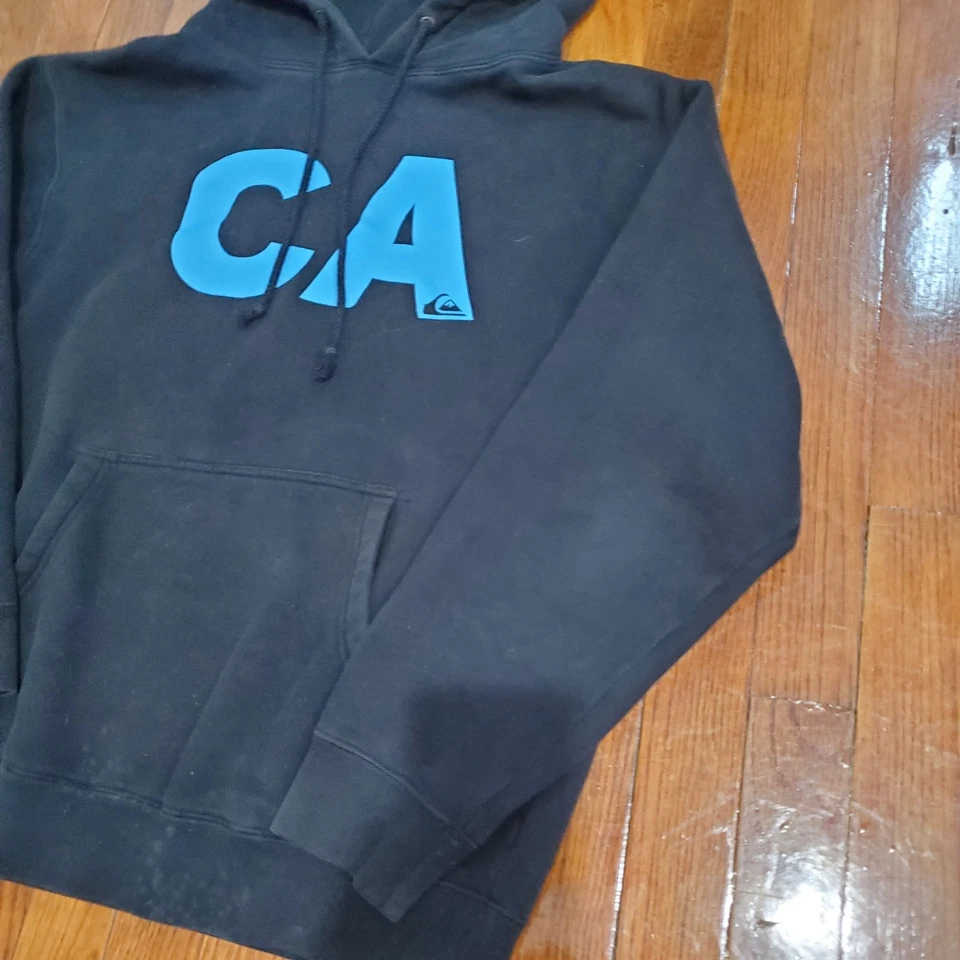 Sudadera con Capucha Y2K Quicksilver Para Hombre Talla Pequeña Surf Skate Negra Cali Foto 3 de 4