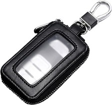 Premium Genuine Leather Car Key Fob Case: Smart Key Holder  Keychain Bag