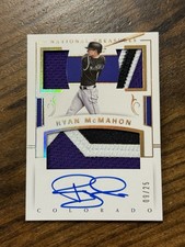 2018 National Treasures Ryan McMahon Rookie Patch Auto Players Collection • /25