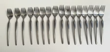 Rare 16 Pc MCM Abbott & Co. Anoxin Stainless Steel Fork Lot Solingen Germany