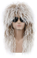 Lang Lockige Vokuhila PerüCke 70Er 80Er Rocker Mullet Herren Damen