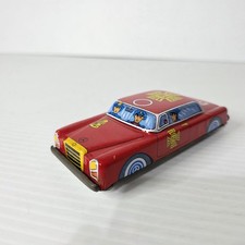 Japanese Tin Car Mercedes Fire Department Chief Vintage Red Toy