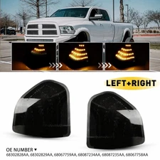 Smoked Sequential LED Side Mirror DRL Signal Lights For Dodge Ram 1500 2500 3500