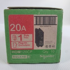10-Pack  Schneider Electric - HOM120CP - Square D 20A  1 Pole, Circuit Breaker