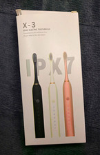 X-3 Sonic Electric Toothbrush Set Pink IPX7 Waterproof 6 Gear Mode, NEW OPEN BOX