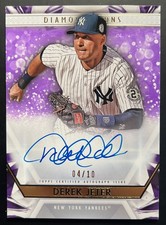 2019 Topps Diamond Icons Derek Jeter On Card Auto Purple / 10 #DIA-DJ
