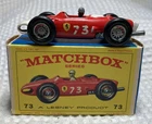 Matchbox/Lesney #73B FERRARI F1 RACING CAR, w/Type E Box, in Mint condition!