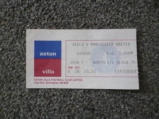 Aston Villa v Manchester United Man Utd 1982/83 Football Match Ticket