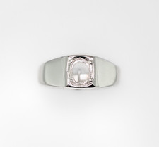 7 x 5 mm Oval Mens Sterling Silver Ring Setting