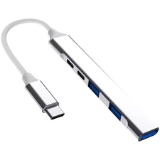 5 Port USB 3.0 Hub with Type C for Quick File Transfer and Peripherals