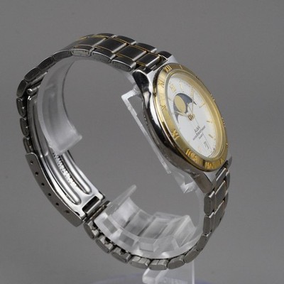 SEIKO ALBA Moon Phase 1988 Vintage V338-6080 Men's Watch Gold 34mm