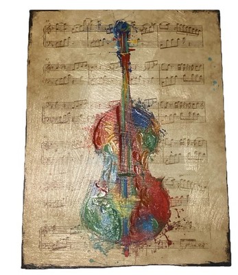 Cello/Bass Sheet Music Wall Decor Canvas Print Painting 26X20in Multicolor