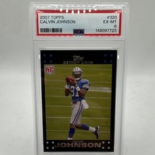Topps 2007 Calvin Johnson #320 Rookie Base PSA 6 EX-MT Detroit Lions RC
