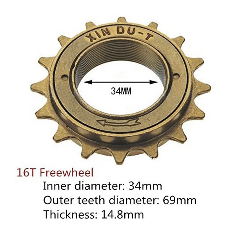 1pc 12T 14T 16T Teeth 34MM Single Speed Freewheel Flywheel Sprocket Bike Gear - Image 4 of 4