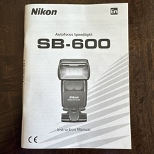 Nikon SB-600 Autofocus Speedlight Instruction Manual 2000 Camera Flash