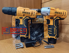 INGCO CKLI1201 SET CON TRAPANO + AVVITATORE BATTENTE 12V