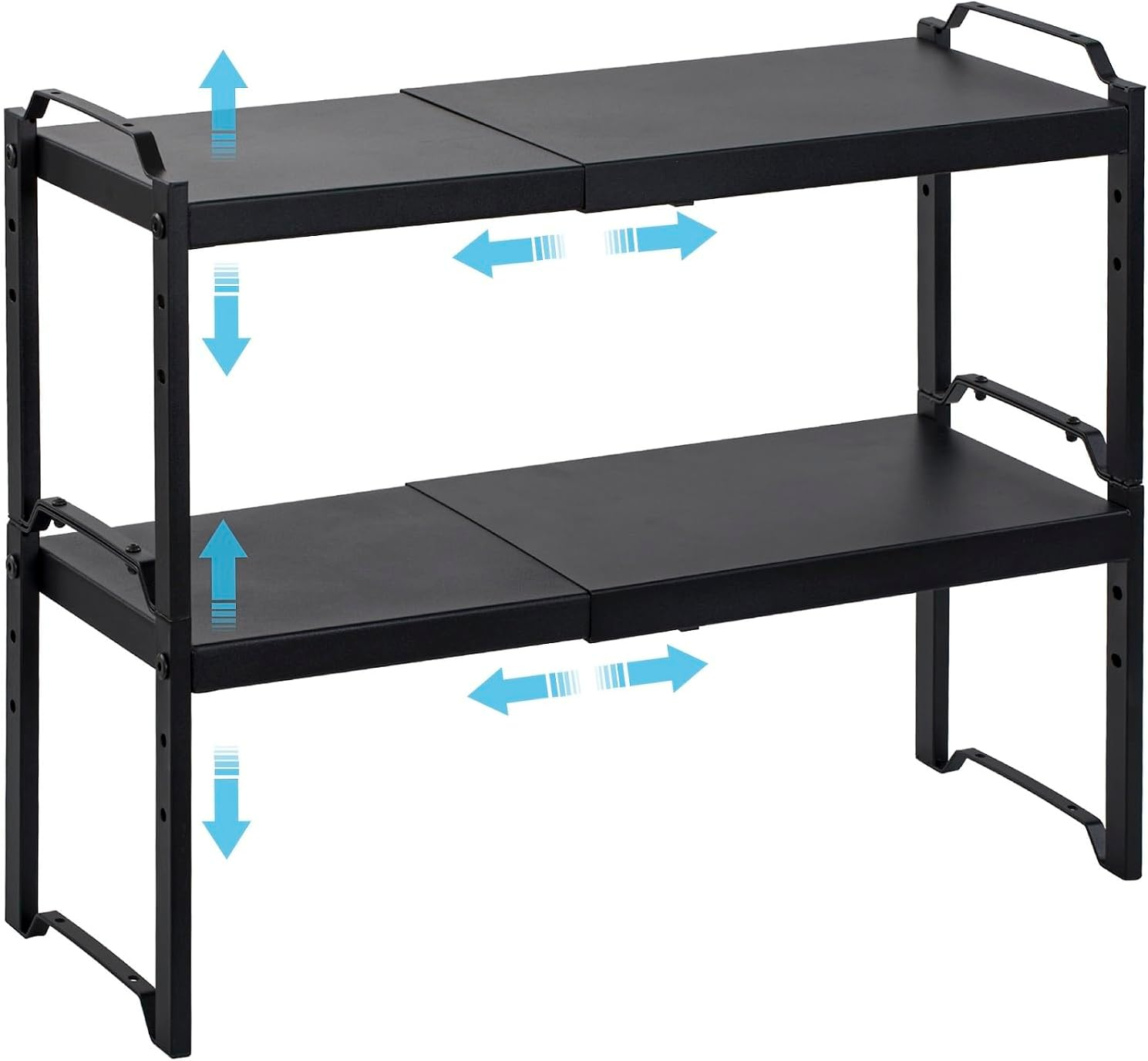 2 Pack Expandable Cabinet Countertop Shelves, Stackable Shelves Organizers for K