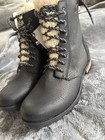 Sorel NEW Emelie Genuine Shearling Short Lace Cozy Black Leather Boots Women 7.5 — photo 6