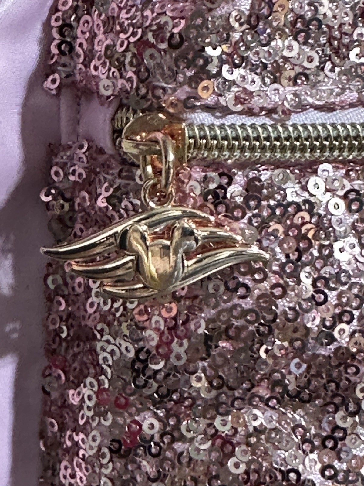 Disney Cruise Line Bibbidi Bobbidi Boutique Backpack Pink bippity Sequins CLEAN