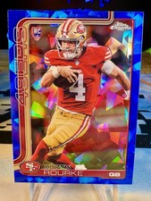 2025 Kurtis Rourke Topps Chrome Sapphire Rookie Card #307 San Francisco 49ers. rookie card picture