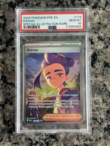 POKEMON PRE EN-PRISMATIC EVOLUTIONS 174/131 KIERAN  PSA 10
