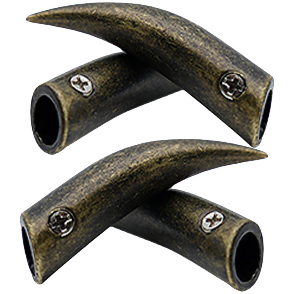 APL 4 Pezzi Corno di Mucca Punta in Metallo Lacci Fibbia Fibbie Fermacavo Ganci Stivali