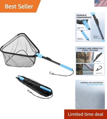 Versatile 31'' Triangle Fishing Net - Strong Aluminum Handle & Lanyard