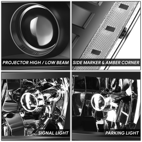 Fit 07-14 Cadillac Escalade ESV EXT LED DRL Black Clear Projector Headlights - Bild 3 von 8