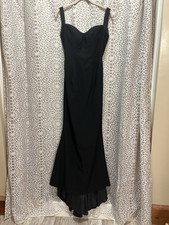 Morilee By Madeline Gardner Black Backless Tuxedo Stripe Dress With Bustle 7/8