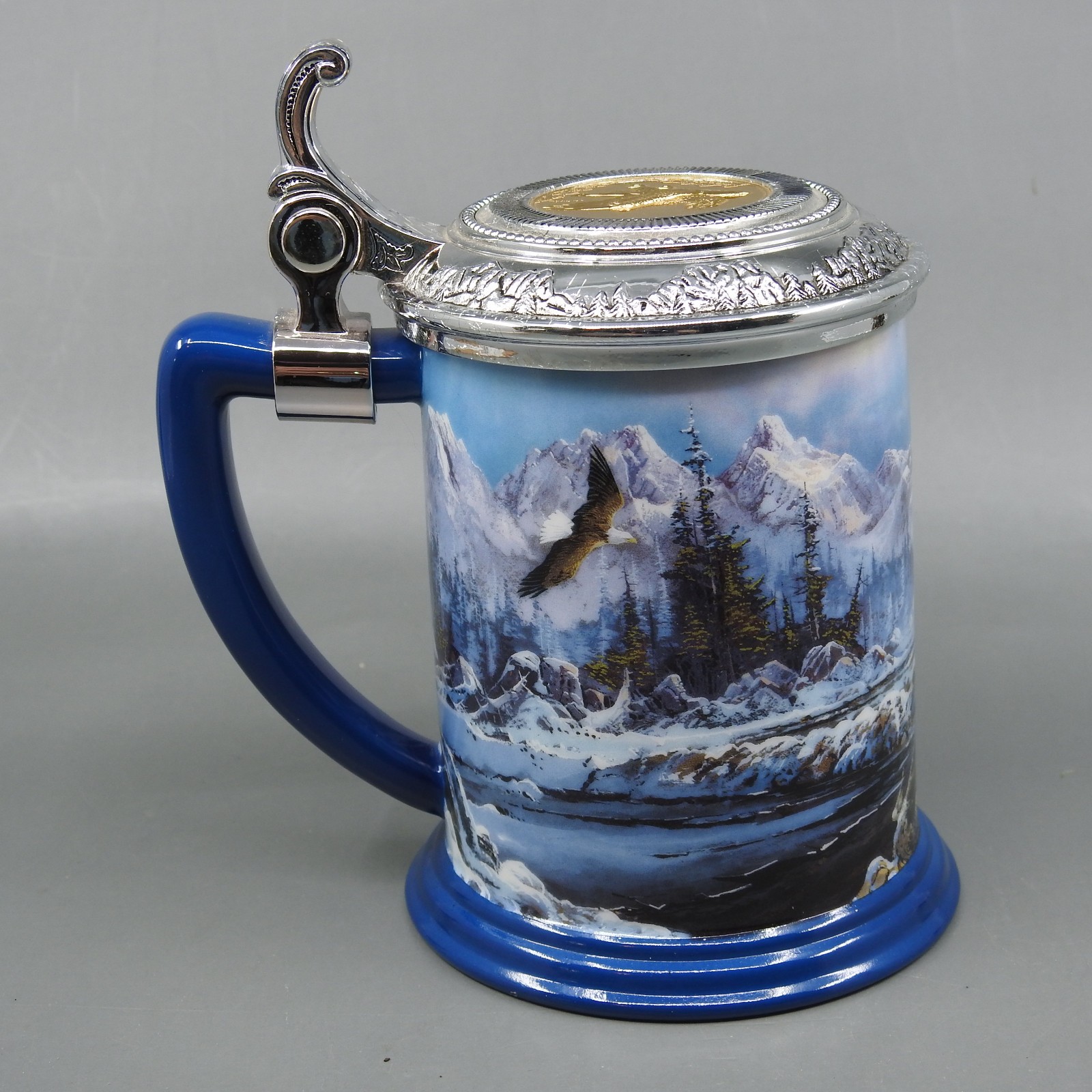 Franklin Mint Guardian of the Arctic Eagle Tankard Stein Ted Blaylock w/ COA Tag