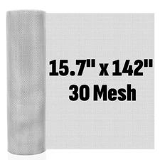 30 Mesh 304 Stainless Steel Screen, 15.7in x 142in(40x360cm), silvery 