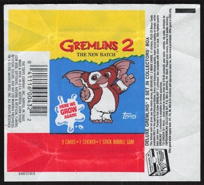 1990 Topps Gremlins II 2 Opened Wax Pack Wrapper DD115